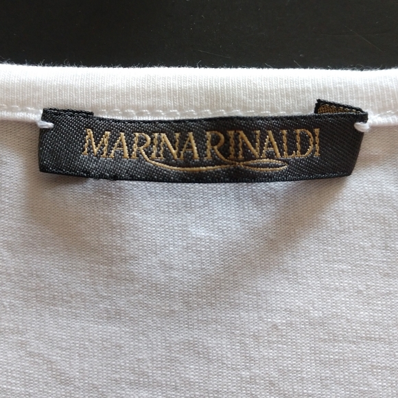 MARINA RINALDI Size M Bust 42" Embroidered T-shirt - Picture 3 of 10